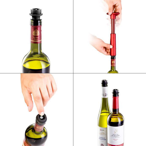 Bouchon de bouteille de vin sous vide manuel, bouchon en Silicone avec  pompe, économiseur de vin